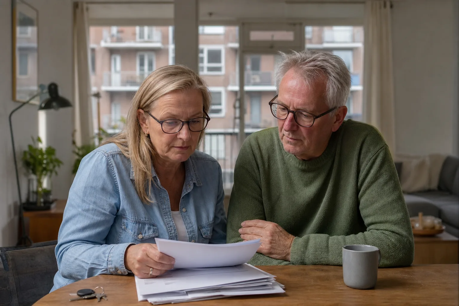 Een Nederlandse woning met sleutels en papieren. Beeld bij het artikel: Wanneer doet u wat in het jaar van een VvE in een portiekflat?